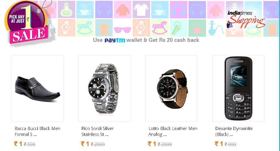 India Desire : Rs. 1 sale @shopping.indiatimes.com/